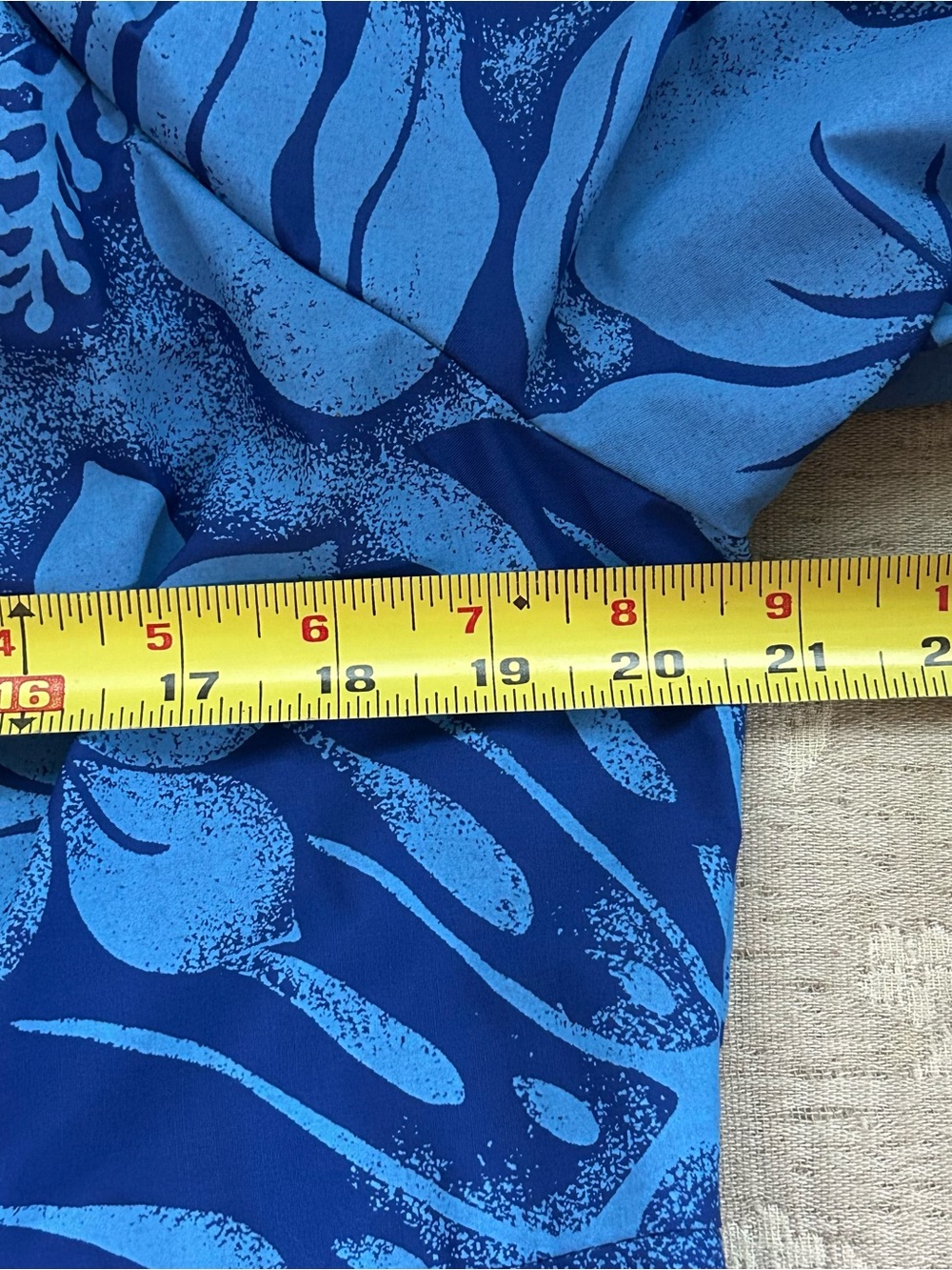 Hawaiian Dress Mumu by Smart Design Blue Tropical Floral Size XL Made in Hawaii - Picture 7 of 9